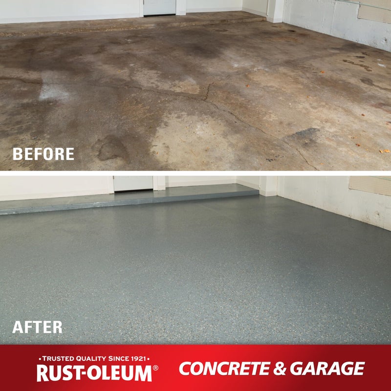رست أوليوم طلاء علوي شفاف من Rust-Oleum 380896 للخرسانة والجراج، جالون، شفاف من الساتان - Image 4